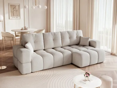 Produktbild von Idohome Polsterecksofa BUENO XL mit Schlaffunktion und Bettkasten – Modernes Ecksofa mit Stauraum Sofa rechts/links montierbar Grau Bouclé Centaur 14