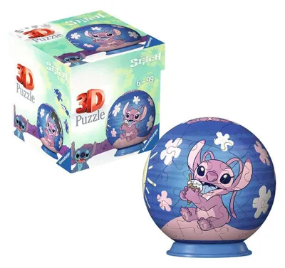 Zdjęcie produktu dla Ravensburger - Puzzle 3D Disney Stitch Angel 54 elementy - Oficjalny Produkt