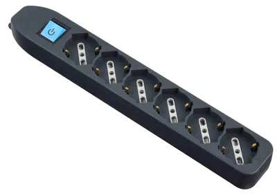 Produktbild von Electraline 82074 Mehrfachsteckdose ohne Kabel – Schwarz