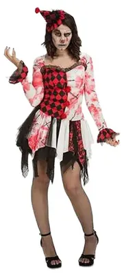 Image de Costume de clown diabolique pour femme, multicolore, taille M-L ; pour enfant, multicolore, taille M-L