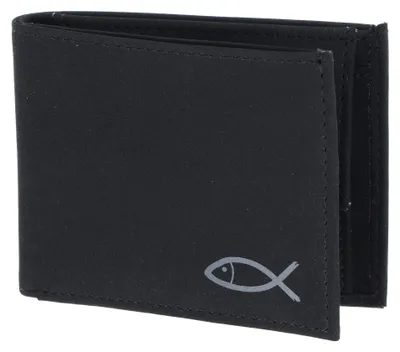 Immagine prodotto di oxmox portafoglio New Cryptan RFID Protect Pocketbörse Freedom Fish Print Grey Black nero