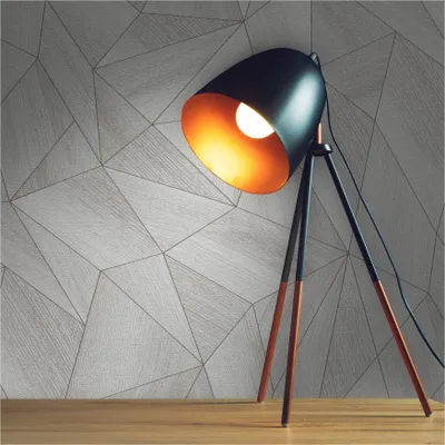 Produktbild von Tapete Grafik M1-No.11391 Vliestapete Struktur Grau Metallic Wohnzimmer Schlafzimmer