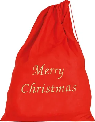 XXL Weihnachtsmannsack rot 65 x 95 cm Merry Christmas Geschenkesack Geschenke Weihnachten SALE Nikolaus Advent Kostüm-Zubehör Weihnachtsmann