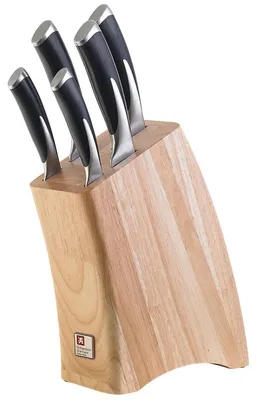 Imagen del producto de Juego de cuchillos Cuchillos de cocina - 5 piezas - Con bloque de cuchillos - Acero inoxidable