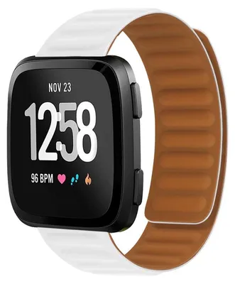 Produktbild von By Qubix passend für Fitbit Versa 3/4 & Sense 1/2 - Silikon Loop Armband - Weiß