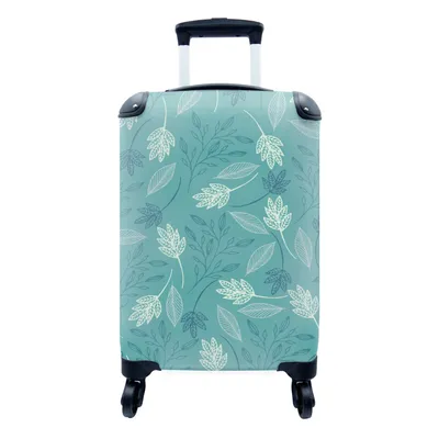 Produktbild von MuchoWow® Koffer Handgepäck Trolley Rollkoffer Kleine Reisekoffer mit 4 Rollen - Pflanzen - Blätter - Muster - Cabin Size < 55x40x23 cm & 55x40x20 cm - Fotokoffer - Kabinenkoffer - Boardgepäck - Reise-Box - Reisekoffer - Reisegepäck - Koffer mit Bild - Trolley für Kinder