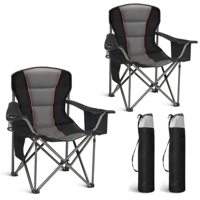 Productafbeelding van Opvouwbare campingstoel, 200 kg, zwart, set van 2