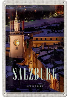 Produktbild von Blechschild Reise 20x30cm Salzburg Österreich Kirche Altstadt