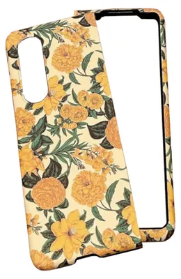 Produktbild von Für Samsung Galaxy Z Fold4 Frosted Blumenmuster-Schutzhülle Pfingstrose Schutz