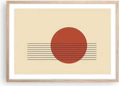 Produktbild von Gerahmtes Poster - Rahmen in heller Eiche - Abstraktion Linien Rad - 70x50 cm - Wand Bild - Wanddeko - Wandbilder - Wandposter - Bilderrahmen - Bilder - Kunstdruck - Wandbild - P2NAA70x50-4230