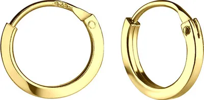 Produktbild von Kleine Creolen Silber 925 Ohrringe 10 mm Gelbgold