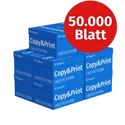 Produktbild von Easyprint Druckerpapier Kopierpapier 50000 Blatt 100 x 500 A4 Premium Hochweiß CIE 160 PEFC