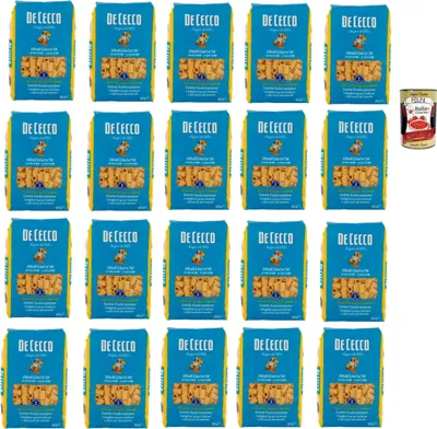 Produktbild von De Cecco Ditali Lisci N°58, 100% Italienisch Pasta Nudeln 20x 500g + Italian Gourmet Polpa 400g