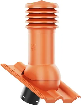 Produktbild von KRONO-PLAST Entlüfterkamin HIVENT für Betondachziegel Brass Frankfurter, Benders Mecklenburger, ProDach - Doppelrömer Dachziegel Dachlüfter (Naturrot)