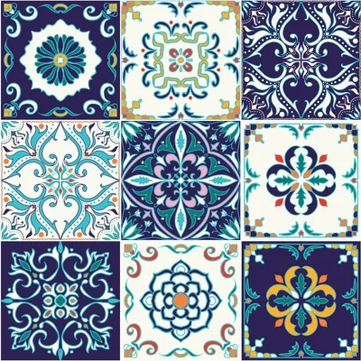 Produktbild von Wandaufkleber – Selbstklebende Fliesenaufkleber für Küche und Bad – AZULEJOS ANTHORION – 9 Aufkleber à 15 x 15 cm