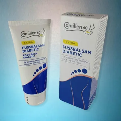 Produktbild von Fussbalsam Diabetic Camillen 60, Fußcreme mit Urea, Kamille, trockene Füsse, Diabetiker