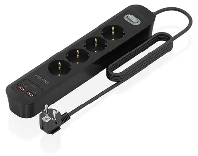 Produktbild von AISENS ASPS-2A2C13-BK, 1,4 m, Drinnen, Typ F, Typ F, 1,5 mm², Kupfer