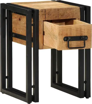 Image de vidaXL Table d'appoint à tiroirs 30 x 30 x 40 cm en bois massif de manguier