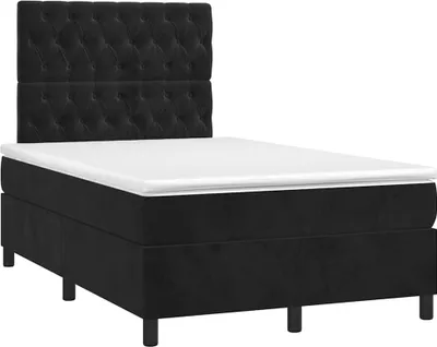 Produktbild von vidaXL Boxspringbett mit Matratze Schwarz 120x190 cm Samt