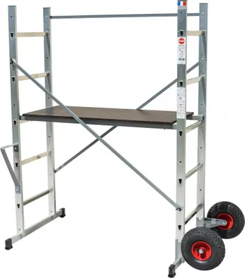 Image de Echafaudage aluminium jardin avec roue HAILO hauteur de travail 3 m