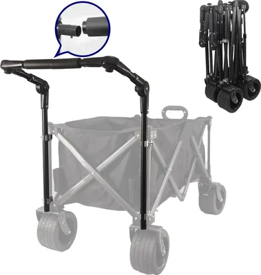 Image de Poignée de chariot pliante universelle Fixations en acier pour chariots de jardin