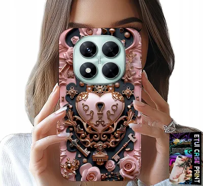 Produktbild von Etui Für Xiaomi Note 14 Pro 5G - Feminine, Modische Designs, Vorhängeschloss Herz Rose