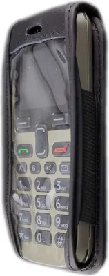 Image de caseroxx Etui en cuir avec clip ceinture compatible avec Doro 5030 / 5031 en cuir véritable, étui avec clip ceinture et fenêtre de visualisation