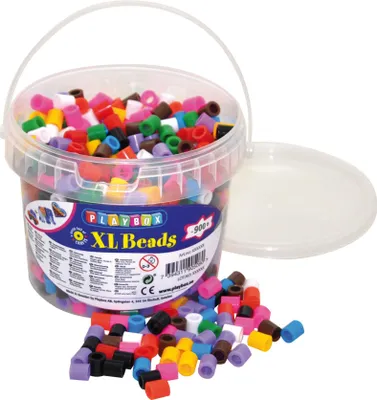 Produktbild von Playbox Eimer 900 Stück XL-Bügelperlen Mix