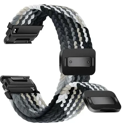 Produktbild von INF Schnellverschluss Magnetische Schnalle Elastisches Nylon Geflochtenes Armband für Garmin Fenix Serie Mehrfarbig 26 mm