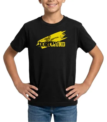 Produktbild von Spreadshirt Die Macht Aus Dortmund Schwarz-Gelb Fußball Fan Teenager T-Shirt, 134/146 (9-11 Jahre), Schwarz
