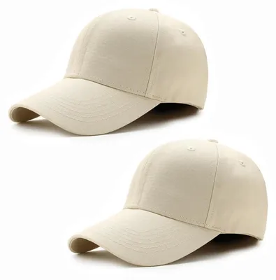 Image de Lot de 2 casquettes de baseball pour femmes et hommes, en coton, couleur beige, réglables