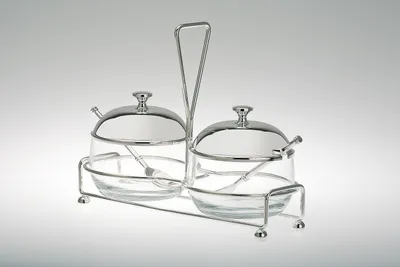Produktbild von Marmeladengarnitur 2-tlg. versilbert L 22,0cm  H 17,0cm