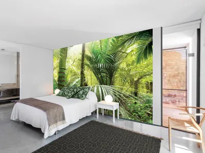 Produktbild von Vlies Fototapete Blätter 350x256 cm Tapeten Wandtapete XXL Natur grün Wald b-B-0033-a-a