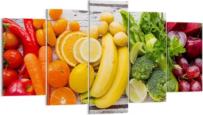 Produktbild von Bild auf Leinwand - Leinwandbild - Essen Gemüse Essen frisch - 160x85cm - Wand Bild - Wanddeko - Leinwanddruck - Bilder - Kunstdruck - Wanddekoration - Leinwand bilder - Wandkunst - EA160x85-2888