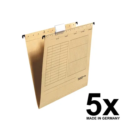 Produktbild von 5x Falken Hängetasche 80004328 UniReg, braun 230g/m²-Kraftkarton, seitlich offen