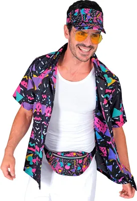 Productafbeelding van Herenhemd, jaren '80-'90, funky stijl, geschikt voor feesten, carnaval, Fasching, maat: L/XL
