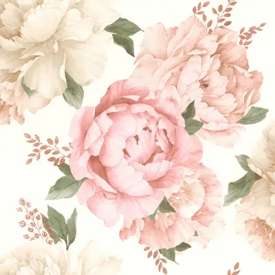 Produktbild von Rosa Blumen Papier Wandtapete 10m
