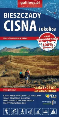 Immagine prodotto di Mappa di Bieszczady, Cisna e dintorni in scala 1:25 000