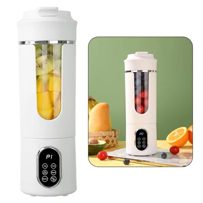 Produktbild von Mini-Standmixer, 530ml tragbarer Mixer mit Edelstahl 12-Klingen und Digitalanzeige, USB-Aufladbar als kleiner Entsafter