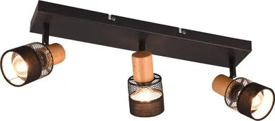 Produktbild von Trio Deckenstrahler 3er Spot Nandini E14 schwarz, Metall, Holz