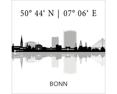 Produktbild von Glasbild Bonn Koordinaten I 30x30 cm