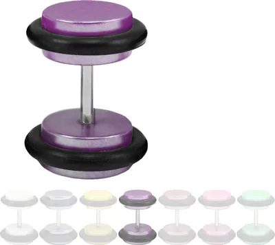 Produktbild von Fake Plug Ohrstecker Shiny Pastel Größe - 10 mm Farbe - Lila