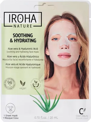 Imagen del producto de Mascarilla Facial Hidratante y Calmante IROHA con Aloe Vera y Ácido Hialurónico