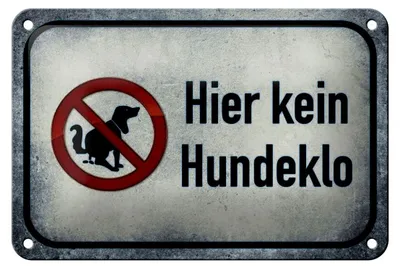 Produktbild von Blechschild Hinweis 18x12cm Hund hier kein Hundeklo