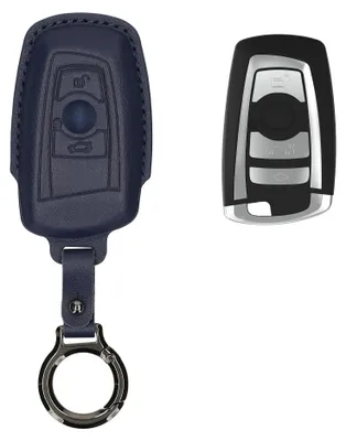 Produktbild von kwmobile Schlüsselhülle für BMW 3-Tasten Funk Autoschlüssel (nur Keyless Go) Hülle Leder - Autoschlüssel Schlüssel Hülle - Schlüsselcover