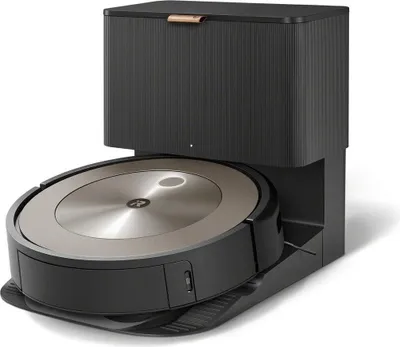 A robot vacuum cleaner and its charging base.