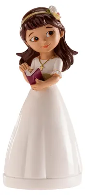 Produktbild von Dekora - Kommunion Deko Tortenfigur für Kommunionstorte Mädchen - 13 cm