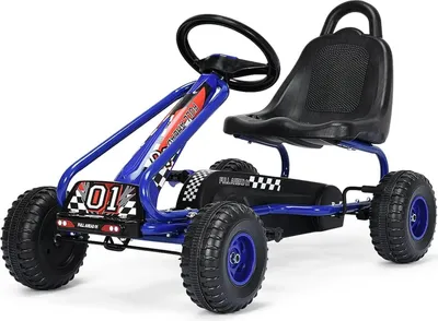 Immagine prodotto di Go-kart con pedali - Veicolo a pedali - Sedile regolabile - Freno a mano - Quattro ruote - Plastica - Fino a 30 kg - Dai 14 anni - Blu