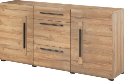Produktbild von Furniture24 Sideboard 180 cm TULSA 26 Kommode 2 Türen 3 Schubladen Weiß Hochglanz