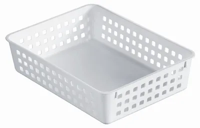 Image de Corbeille de rangement couleurs assorties A5 boîte empilable 24 x 18 x 6 cm plastique